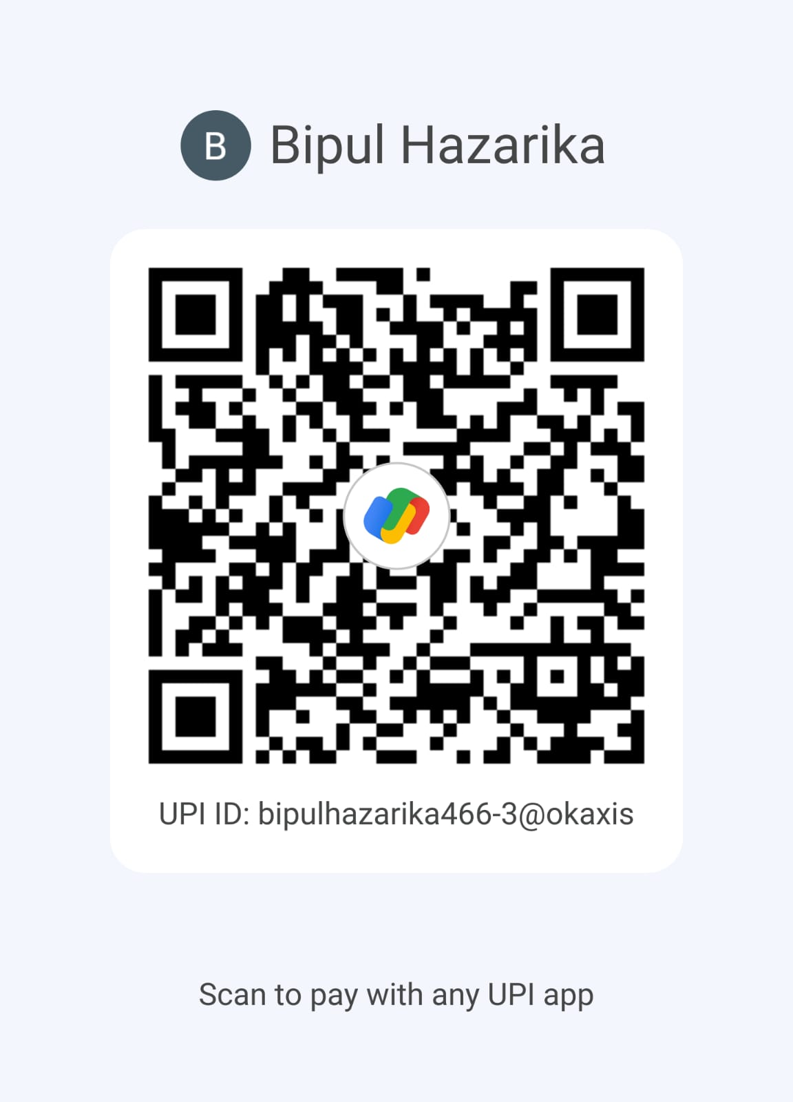 Bipul Hazarika UPI QR code two