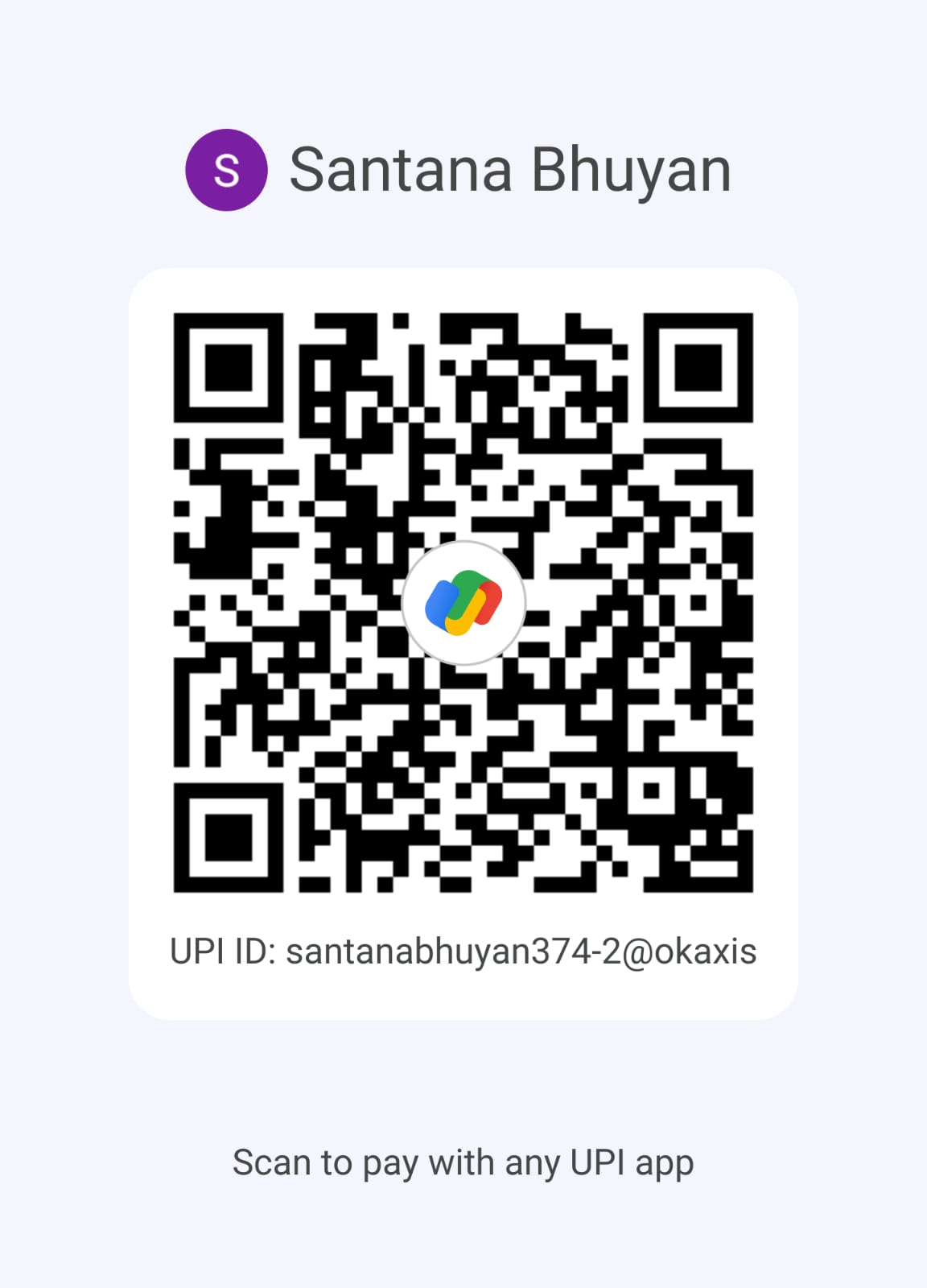 Santana Bhuyan UPI QR code